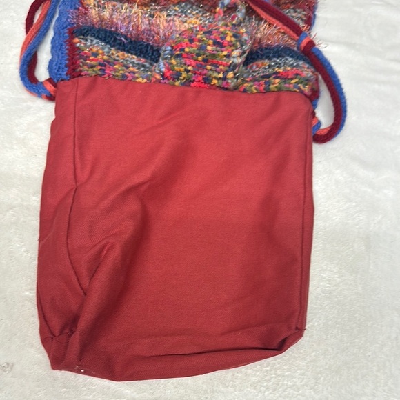 Red and Blue Hobo Bag with Bohemian Flair - Picture 7 of 11